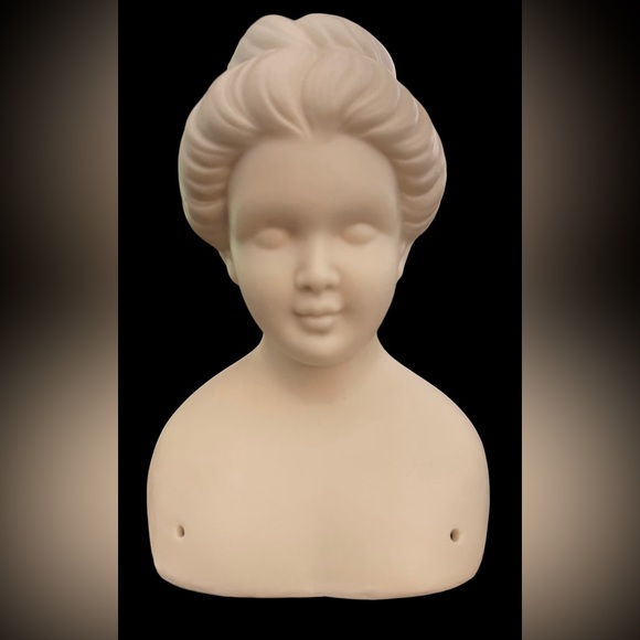Vintage Porcelain Doll Head 7" Tall Unpainted Head Only Gibson Girl - Picture 1 of 5